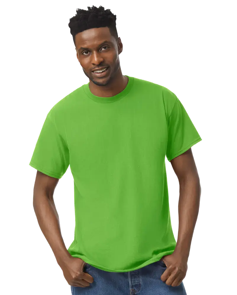 Custom green t-shirt featuring a unique design, perfect for casual wear and personal expression.