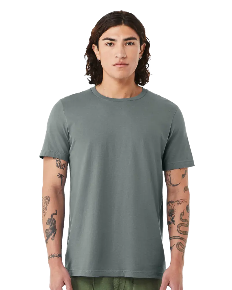 Custom grey t-shirt featuring a unique design, perfect for casual wear and showcasing personal style.