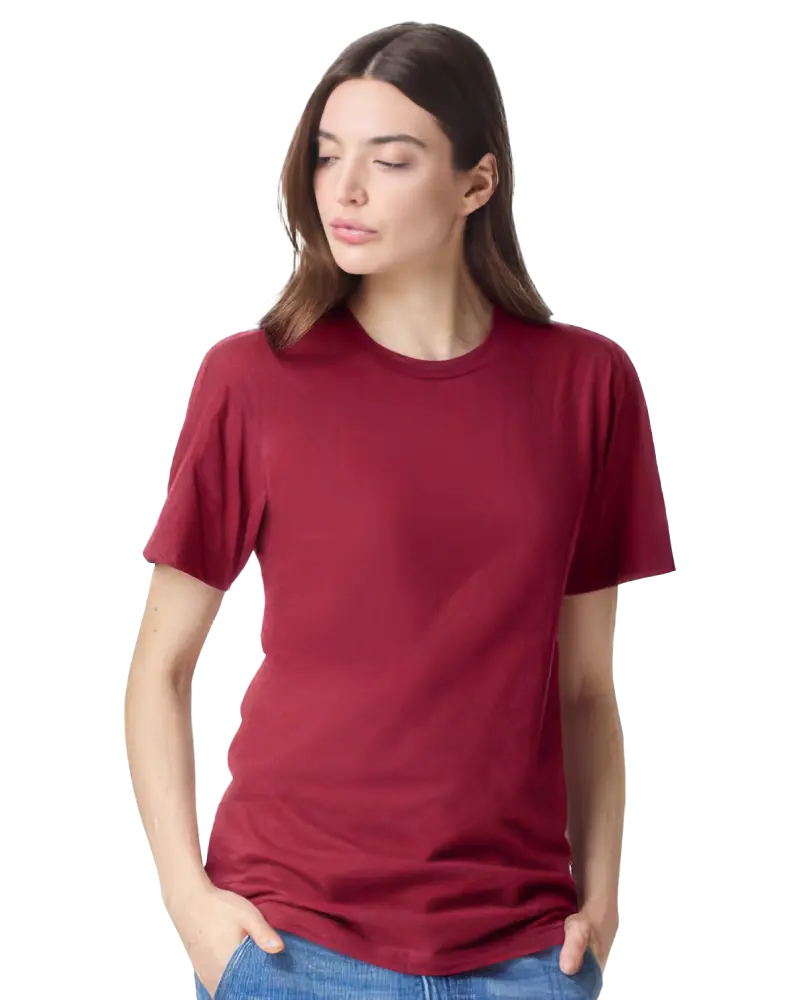 Custom dark pink t-shirt featuring a unique design, perfect for making a bold fashion statement.