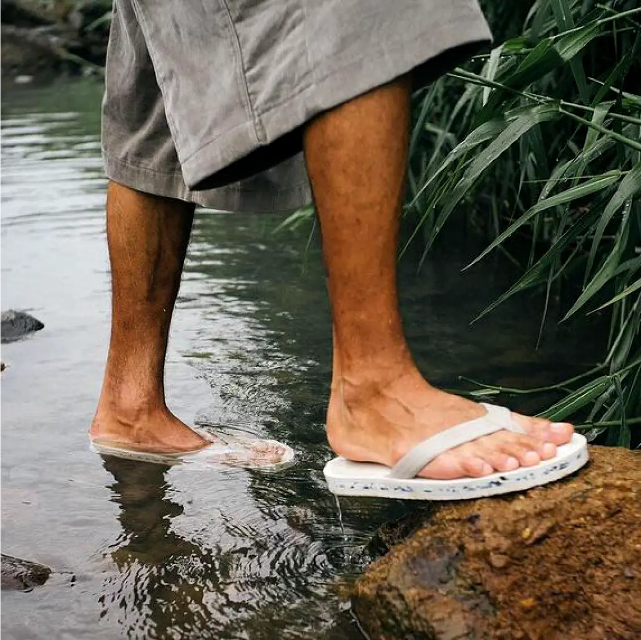 Custom river sole flip flops designed for comfort and style, perfect for summer adventures by the water.