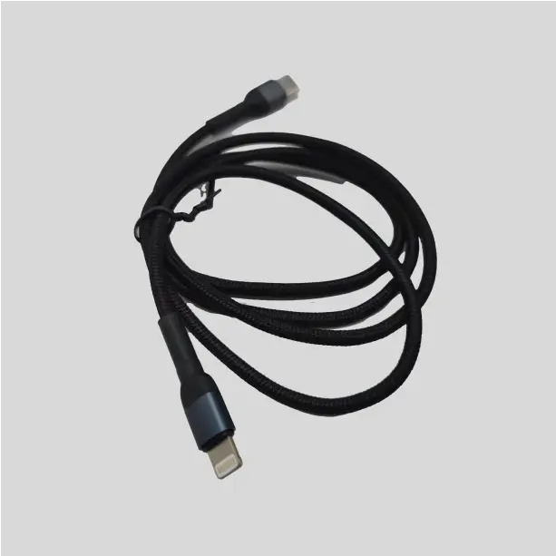 Compact lightning cable for iPhones, optimized for efficient power delivery and data reliability.