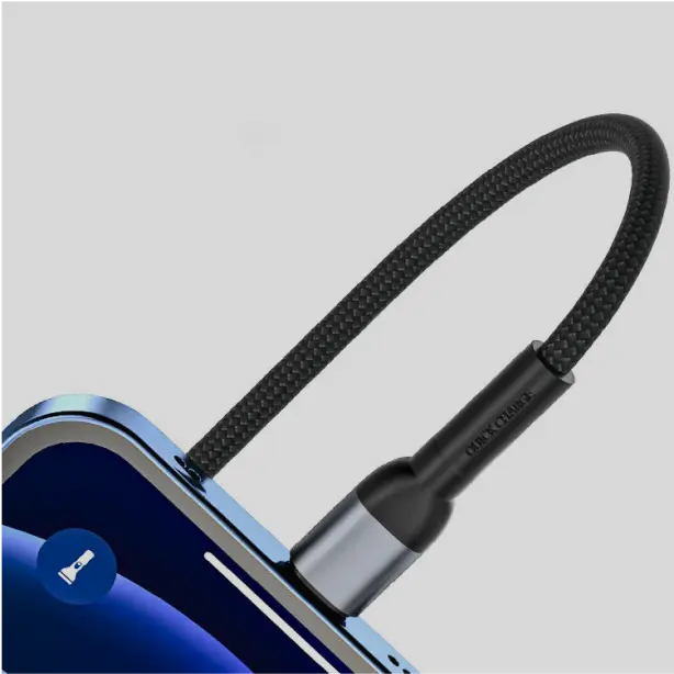 Magnetic charging cable with quick-connect technology for fast charging and smooth data syncing.