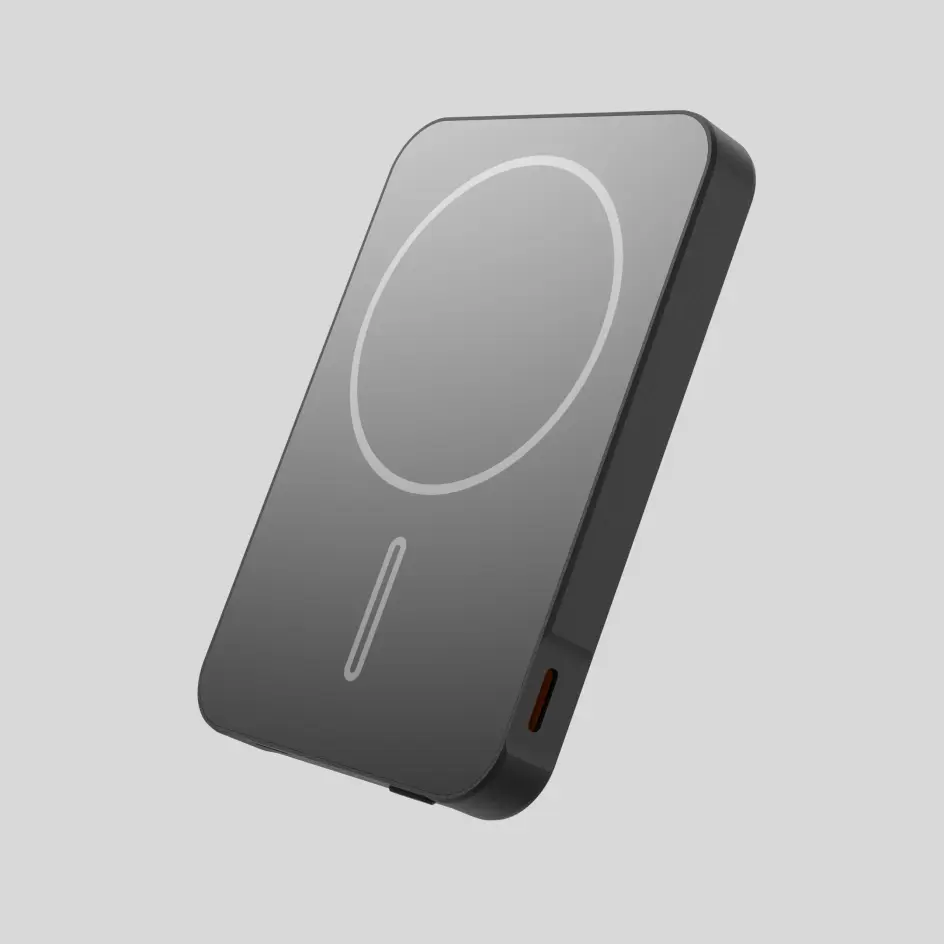Modern grey HWSBHPB-02 power bank, ideal for users seeking understated sophistication.