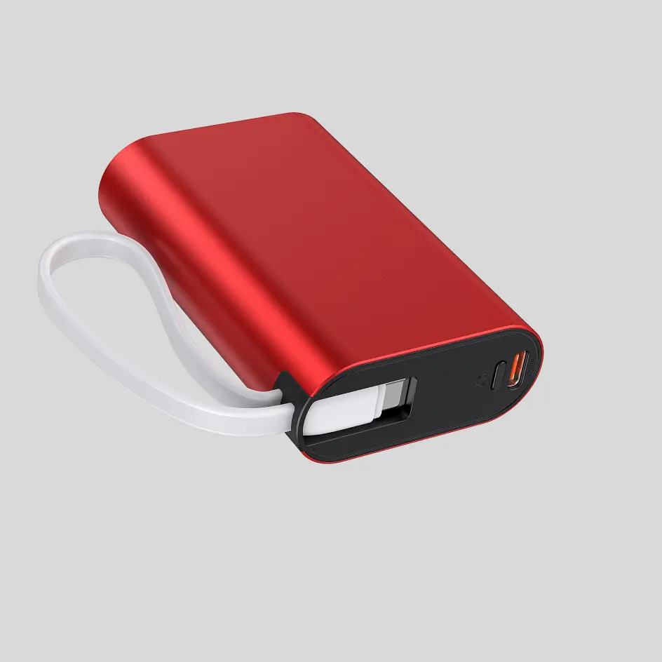 Modern red HWSPDC-01 power bank with a sleek matte finish, ideal for professional use.