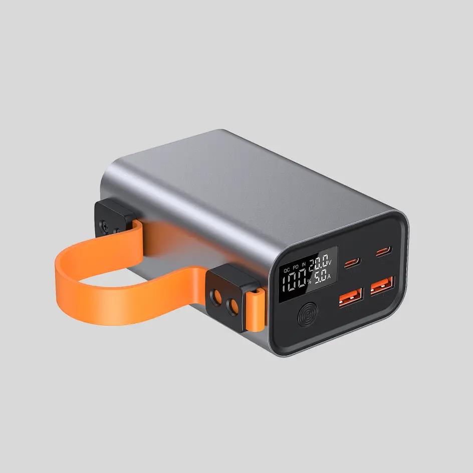 Sophisticated black HWSPDH01 power bank, offering a professional design and efficient charging.