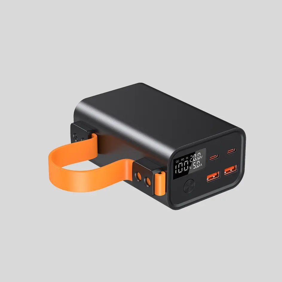 Sleek grey HWSPDH01 power bank with a matte finish, designed for a minimalist and professional look.