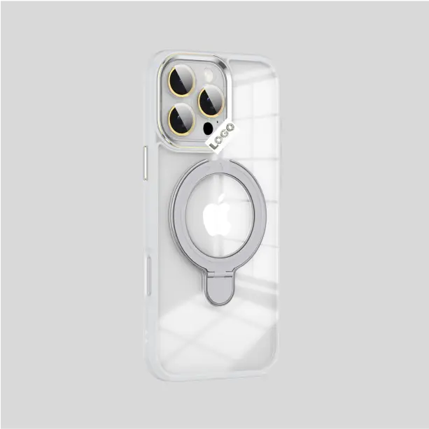 Contemporary luxury iPhone case with a seamless kickstand for a refined, hands-free experience.