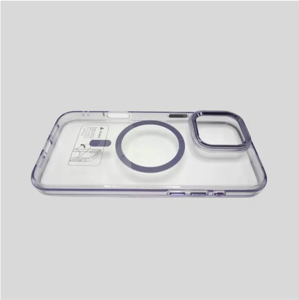 Luxury iPhone case with a durable metal frame and a magnetic ring for seamless hands-free use.