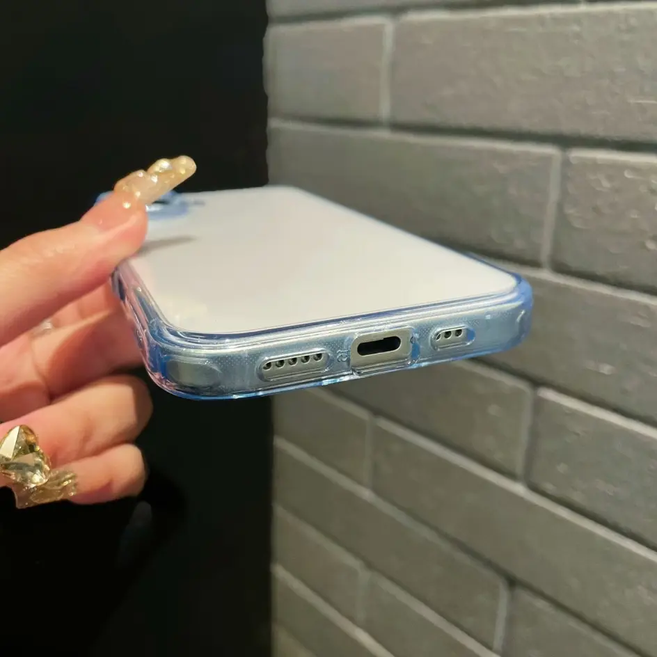 Classic blue shockproof TPU iPhone case offering sturdy protection while adding a bold pop of color.