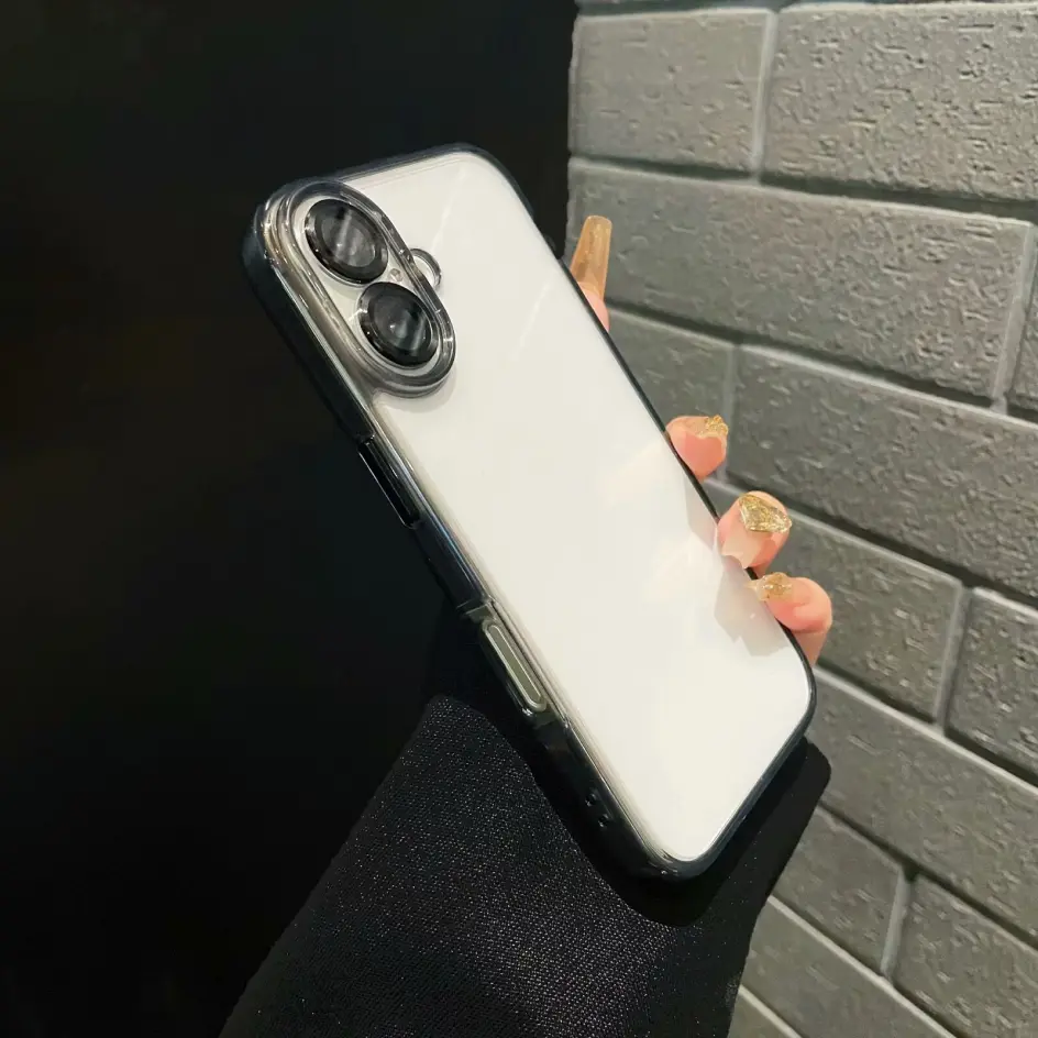 Sleek black shockproof TPU iPhone case designed for enhanced protection with a modern, minimalist look.