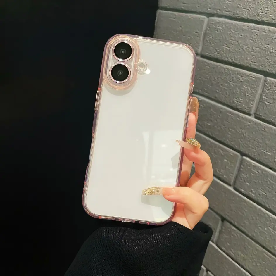 Soft pink shockproof TPU iPhone case, combining style and durability for reliable everyday use