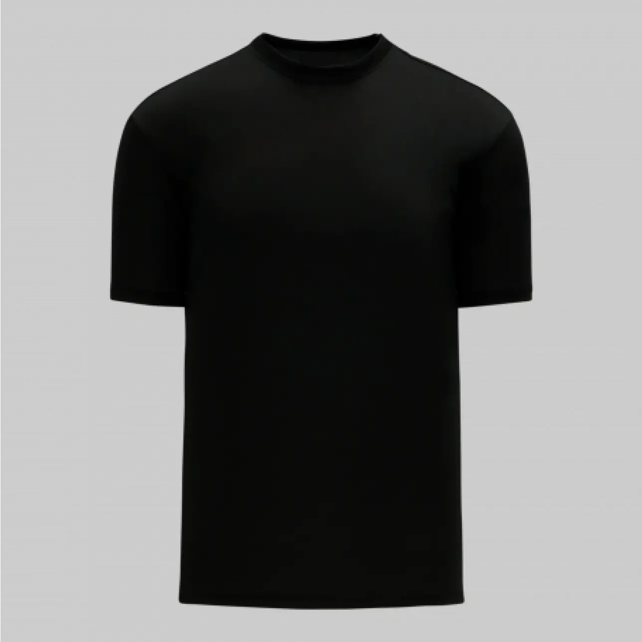 Classic black short-sleeve round-neck t-shirt with a timeless, minimalist design.