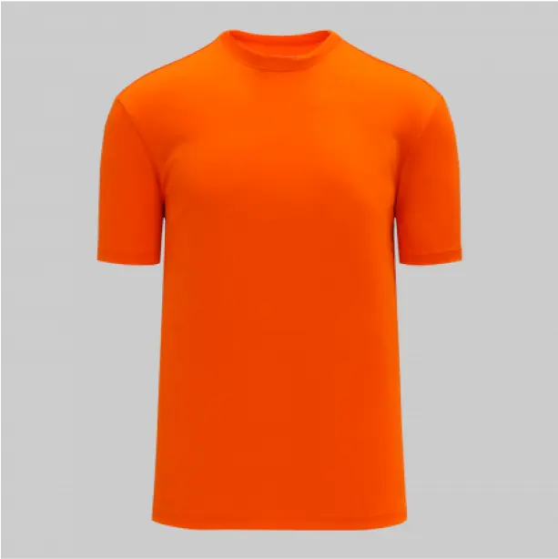 Bright orange short-sleeve round-neck t-shirt with a bold, energetic appeal.