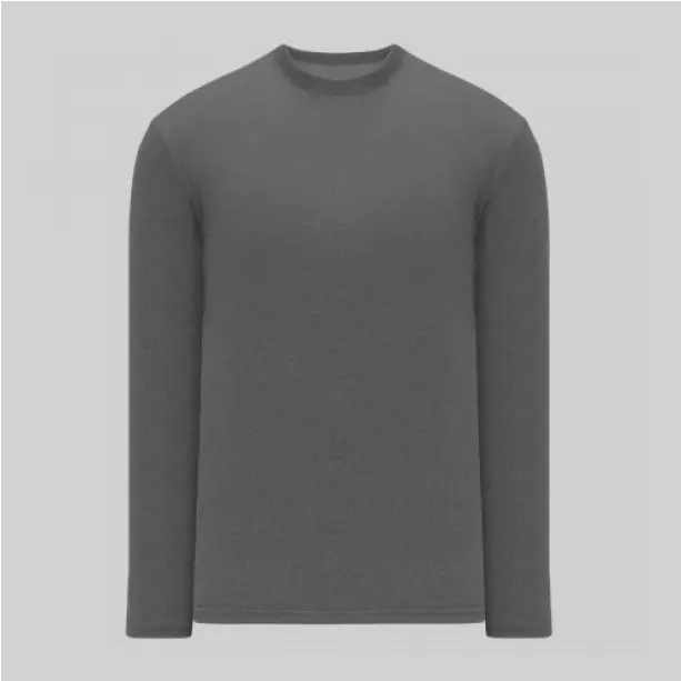 Ash gray round-neck t-shirt with long sleeves, providing a soft and neutral design perfect for any occasion.