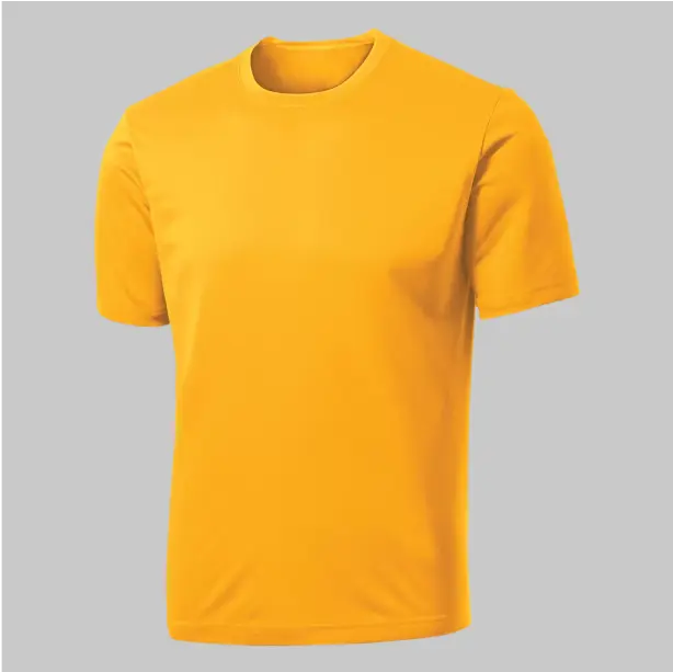 Golden yellow round-neck t-shirt with short sleeves, making a bold and radiant statement.