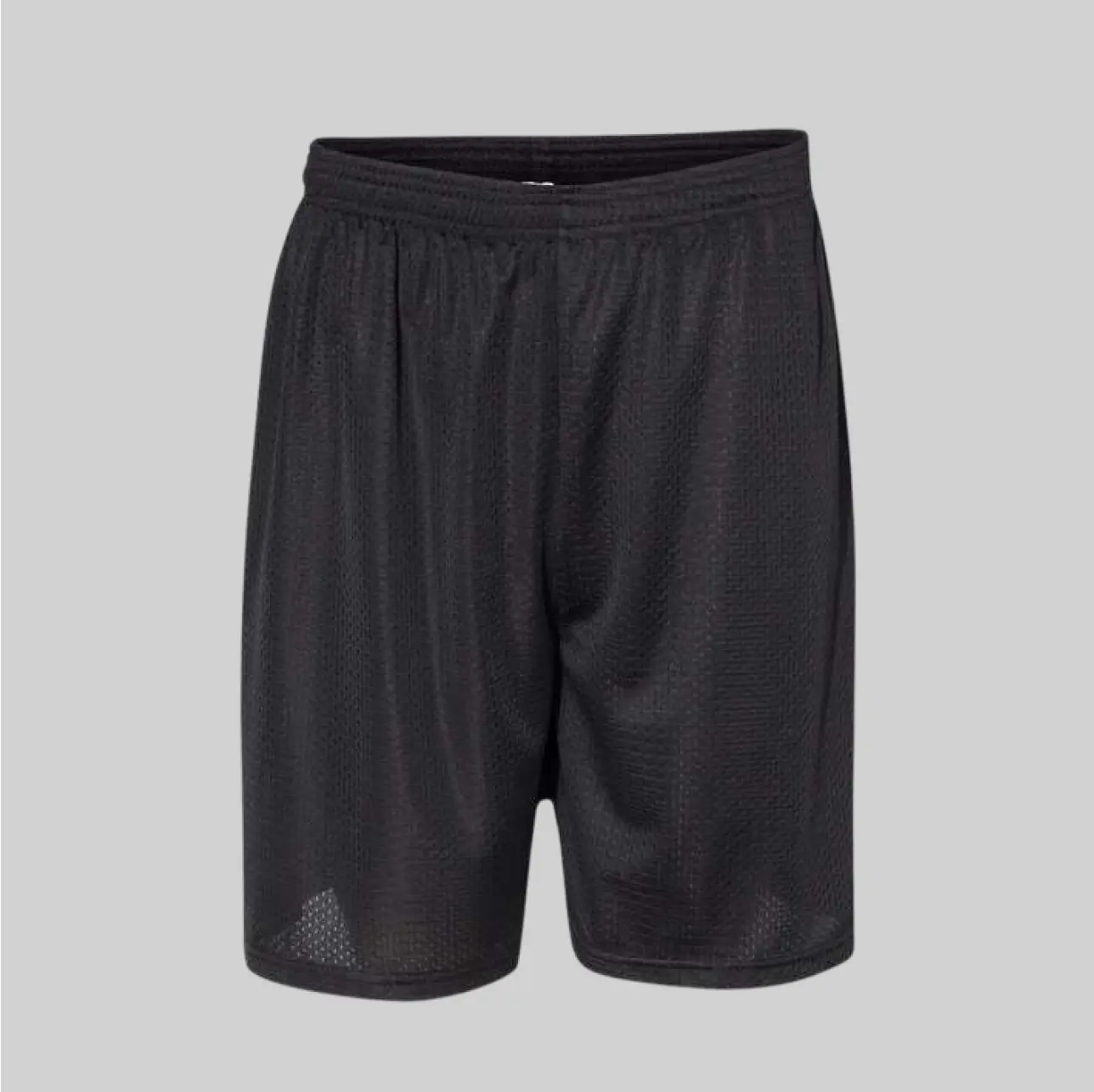 Comfortable black C2 sport mesh shorts with a 9" length, perfect for versatile, all-day wear.