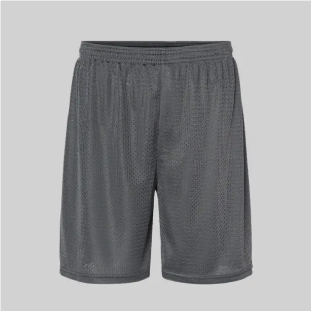 Graphite gray C2 sport mesh shorts in a classic 9" fit, a sleek and modern choice for active lifestyles.