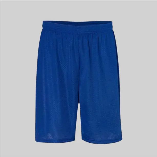 Royal blue C2 sport mesh shorts in a sporty 9" length, ideal for an active, bold look.