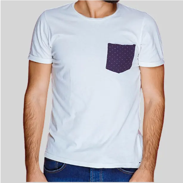 White/purple Timeless pocket jersey t-shirt perfect for casual layering and styling.