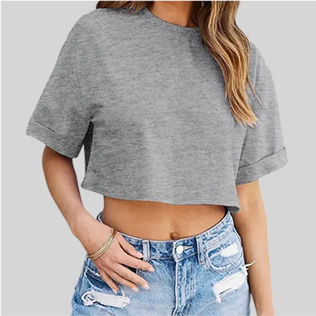 Comfortable and versatile crop t-shirt with a casual-chic vibe.