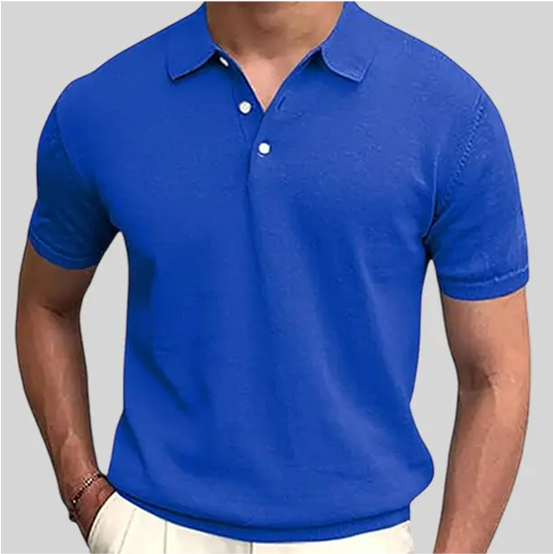 Soft and breathable blue-colored tee with a tapered bottom cuff for a sleek fit.