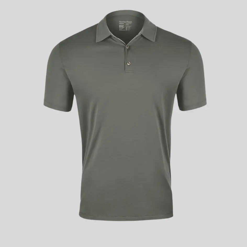 Elegant mercury green classic polo t-shirt, adding a fresh and sophisticated touch.