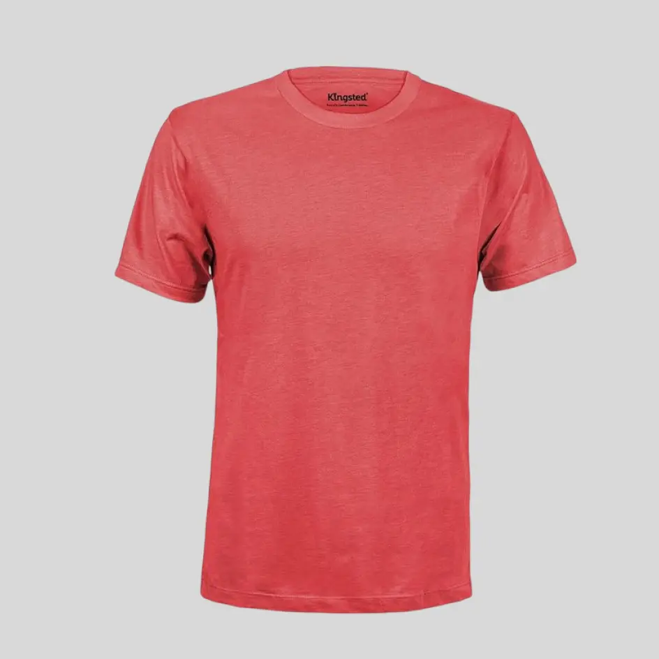 Bold red classic round neck t-shirt, perfect for making a statement.