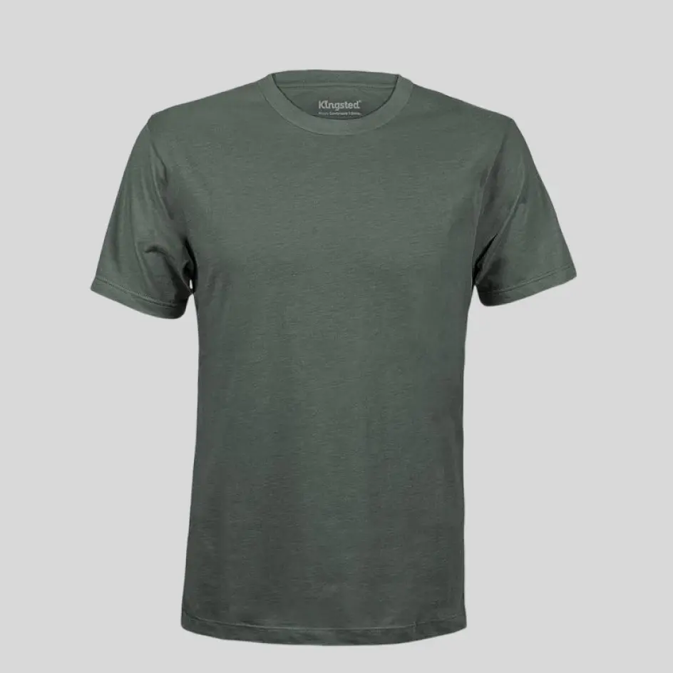 Earthy olive classic round neck t-shirt for a stylish and versatile look.