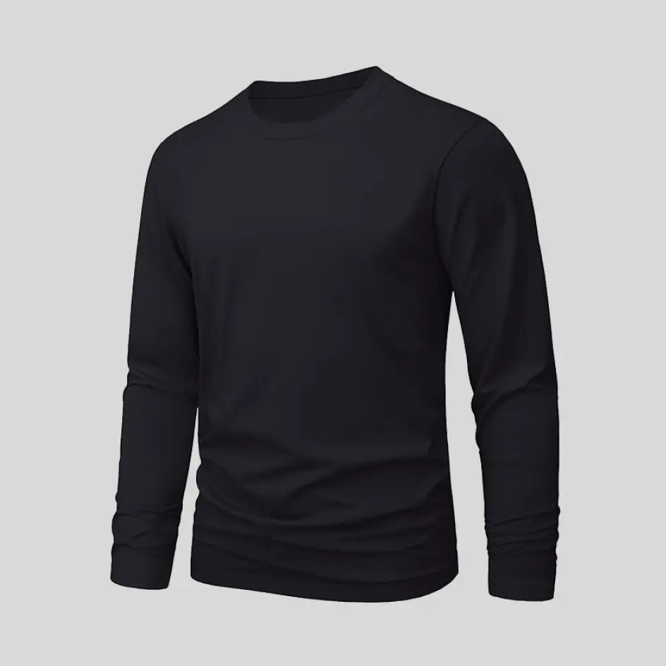 Classic black long sleeve t-shirt for a sleek and versatile look.