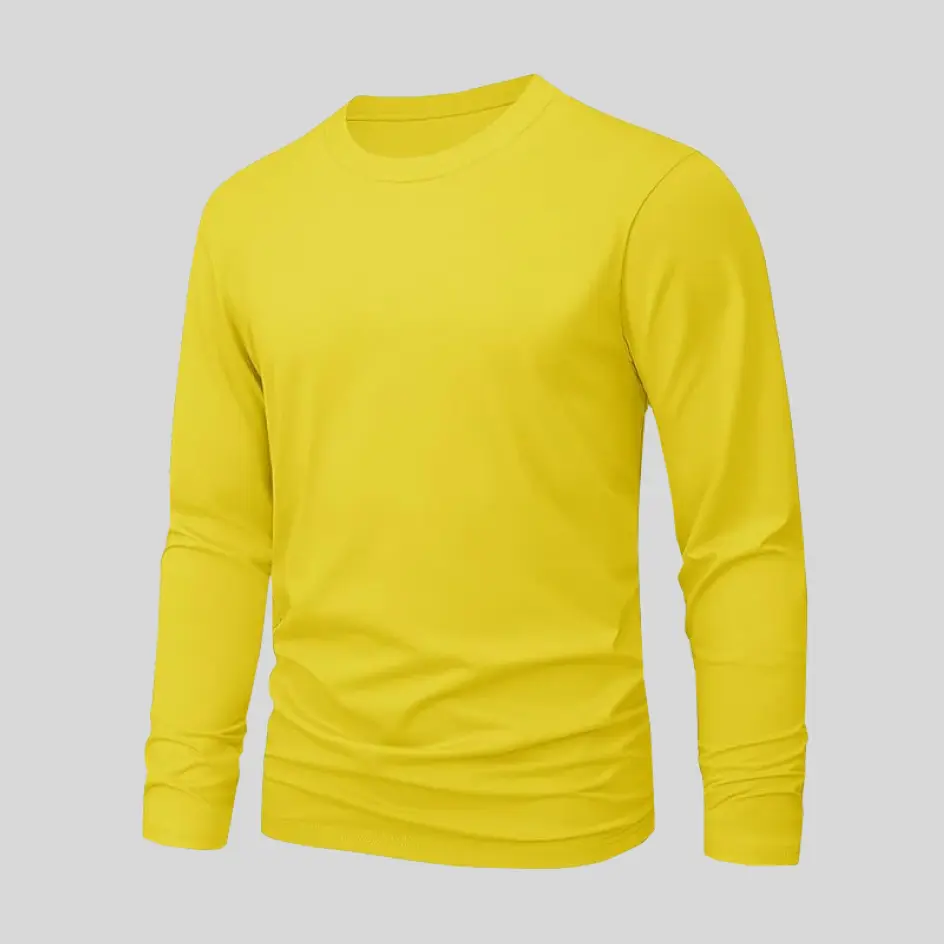 Bright yellow long sleeve t-shirt for a fresh and energetic style.