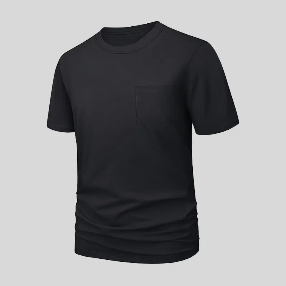 Classic black pocket jersey tee for a sleek and timeless style.