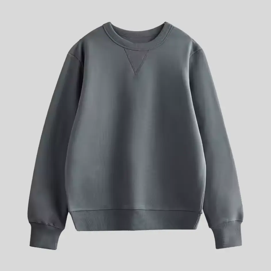 A lightweight French terry sweatshirt featuring a smooth outer layer and looped interior.