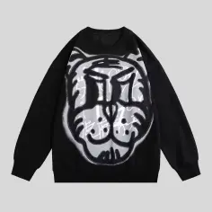 A DTG (direct-to-garment) printed sweatshirt with intricate, high-resolution designs.