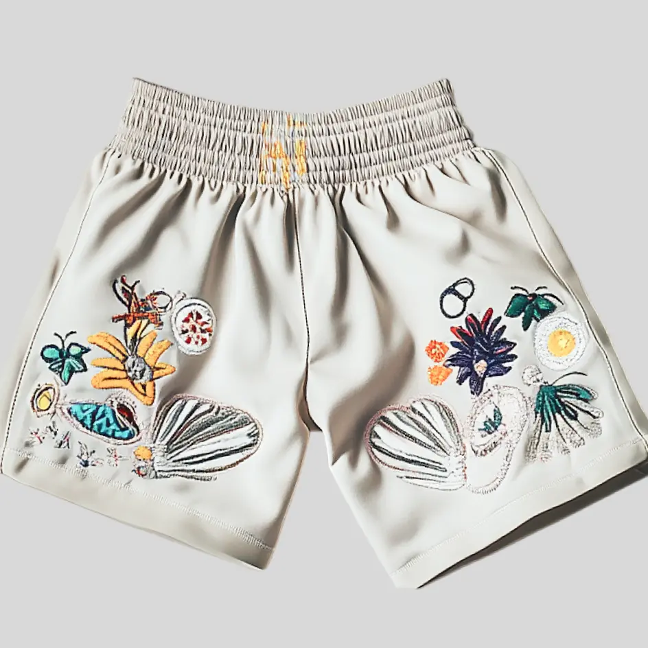 Custom shorts featuring custom patches, allowing for a personalized and expressive style statement.