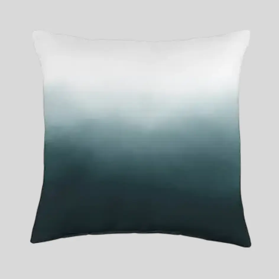 A stylish white/green gradient pillow with a smooth color transition, bringing a fresh and modern touch to home decor.