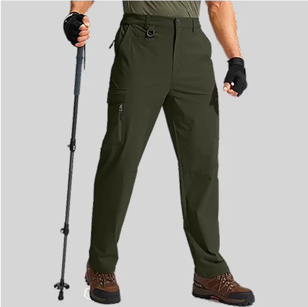 Durable quick-dry cargo pants with reinforced stitching and adjustable waistbands, ideal for outdoor fishing adventures.