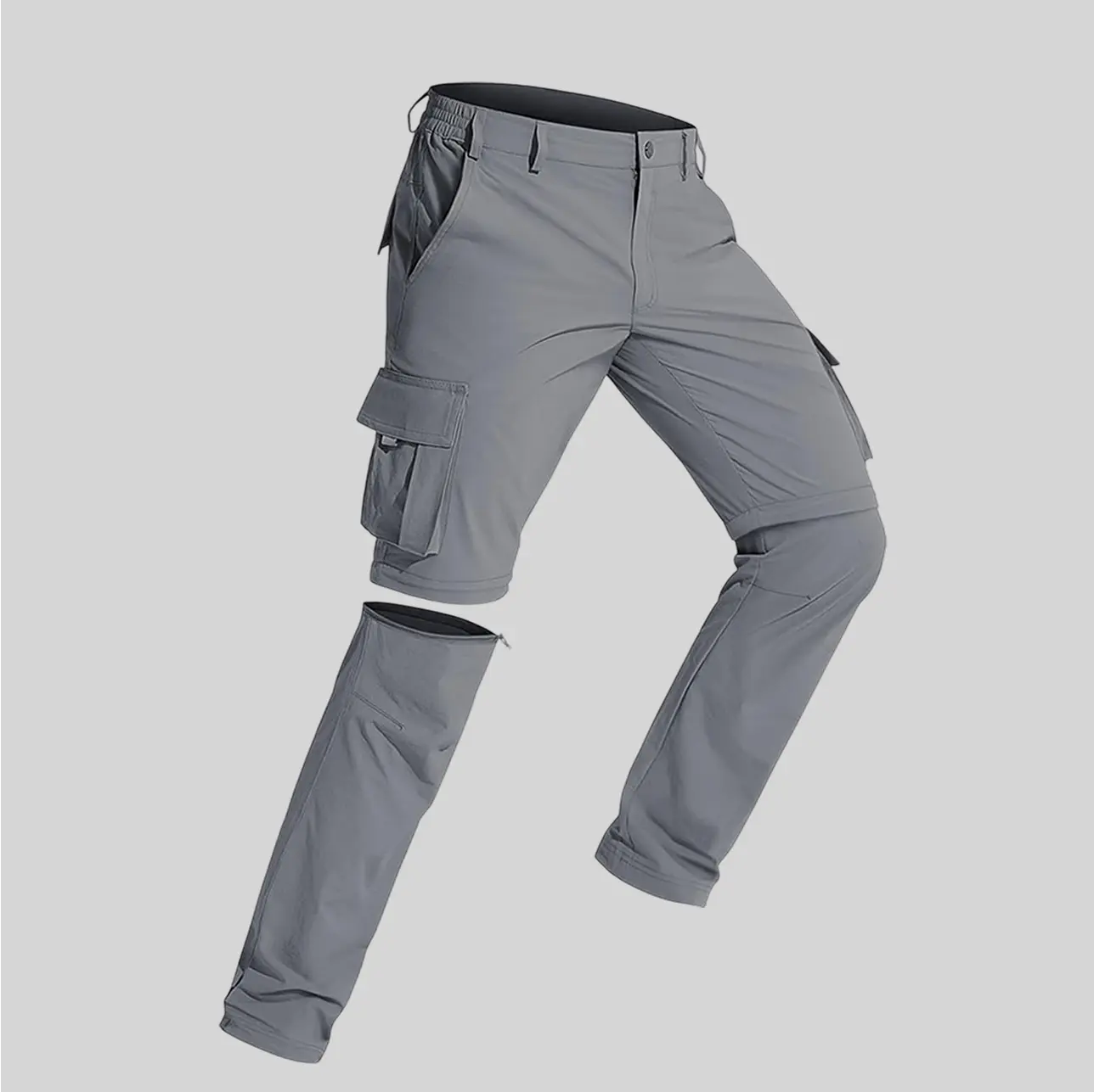 Versatile  zip-off pants that transform into shorts, offering flexibility for changing weather conditions while fishing.