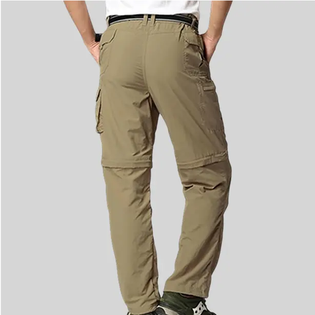 Convertible fishing pants with easy-to-use zippers, allowing anglers to switch from full-length to shorts in seconds.