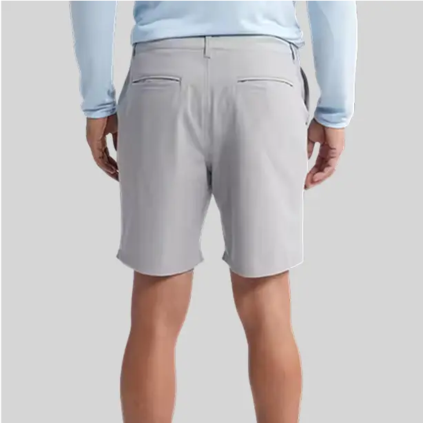 Breathable and durable fishing shorts with an elastic waist, featuring multiple pockets for convenient storage.