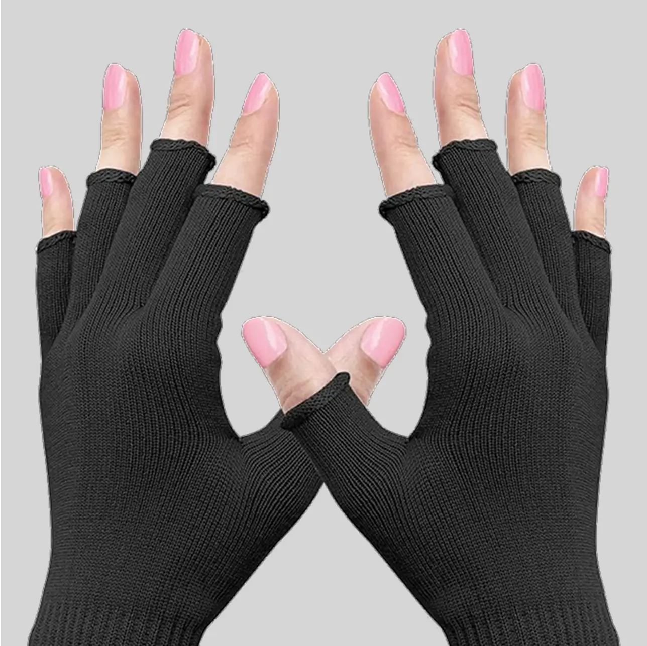 Fingerless UV-protective gloves designed to shield hands from the sun while allowing full dexterity for fishing and outdoor activities.