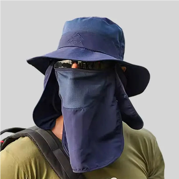 Lightweight and breathable neck flap hat with moisture-wicking fabric, keeping the head cool and dry.