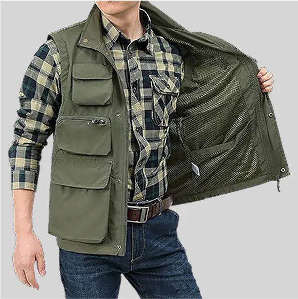 Multi-pocket insulated fishing vest with a durable shell, ideal for carrying tackle, tools, and other fishing essentials.