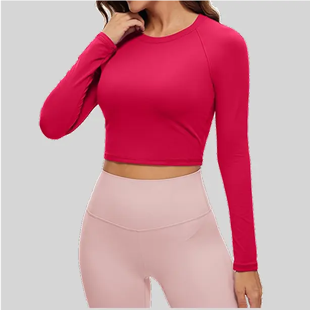 A seamless long sleeve yoga top with breathable mesh panels for extra ventilation.