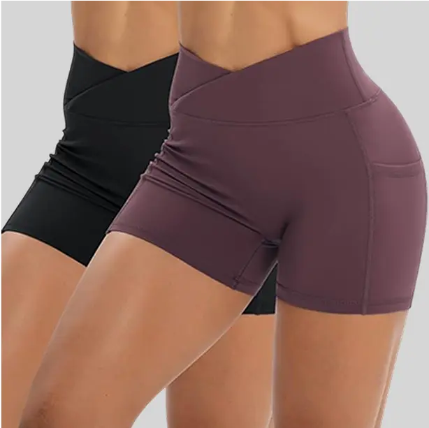 A compression yoga short with a sculpting fit, providing support during workouts.