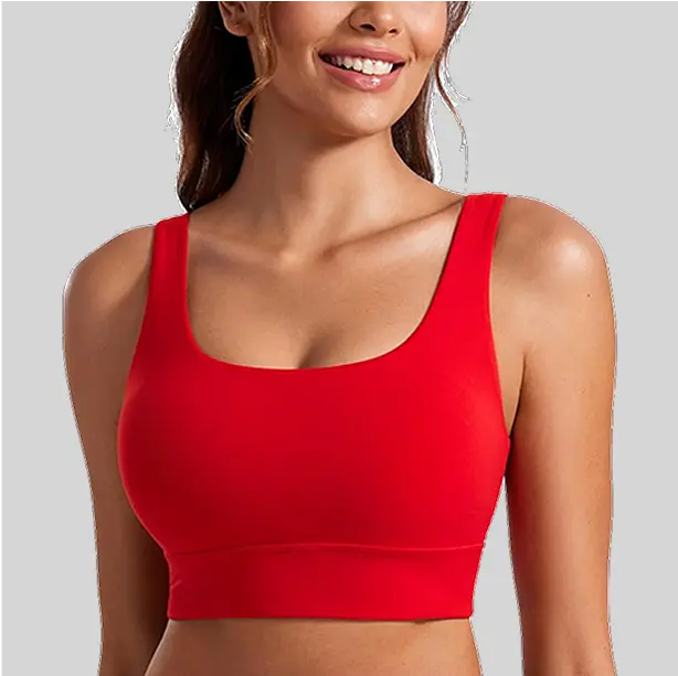 A padded sports bra with adjustable straps, ensuring a customizable fit.