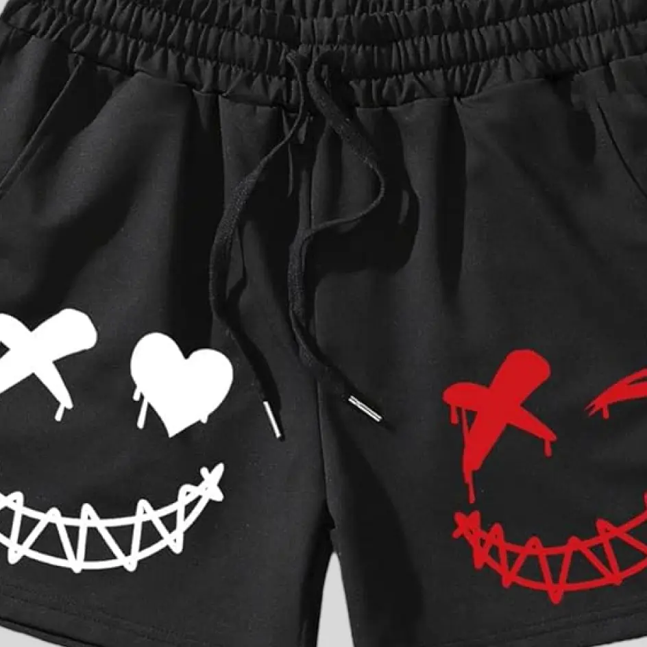 A pair of elastic-waist fishing shorts with heat transfer branding, ensuring a sleek and smooth application of logos with long-lasting quality.