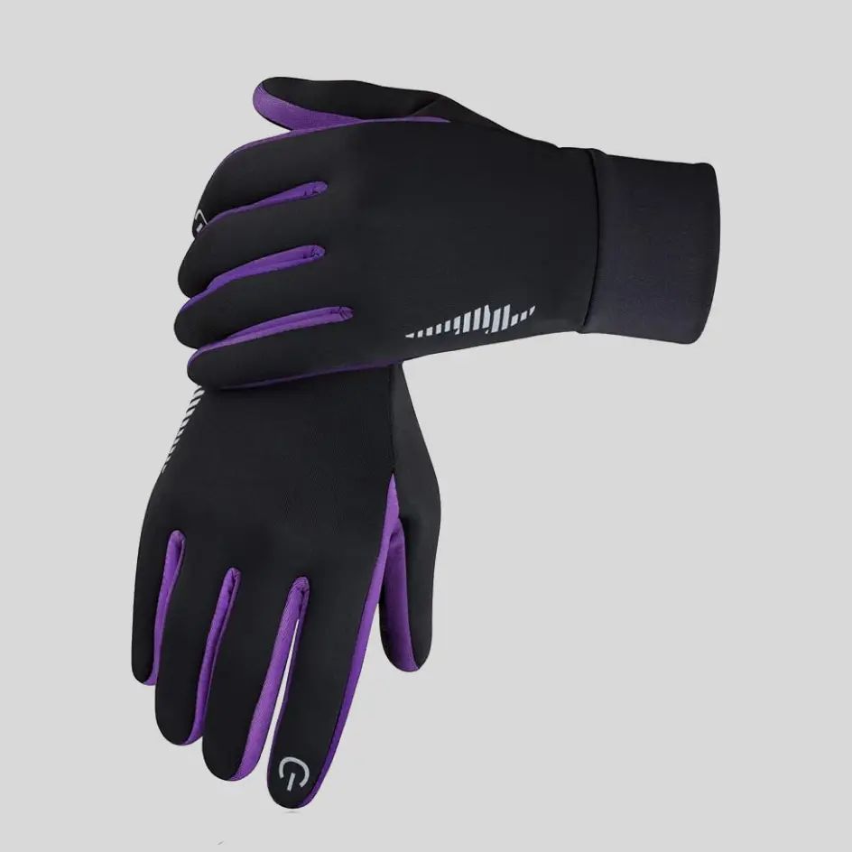 A fashionable pair of neoprene grip gloves in purple, combining functionality with a pop of color.