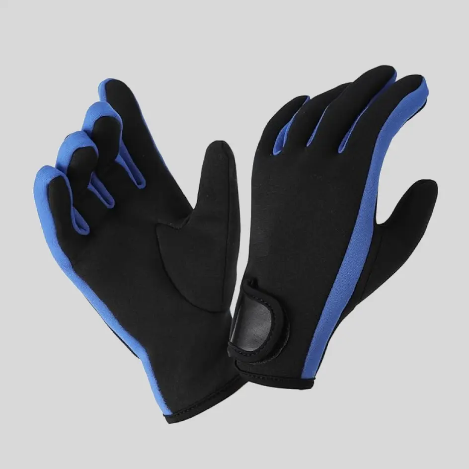 A bold pair of neoprene grip gloves in royal blue, ensuring visibility and style in any setting.