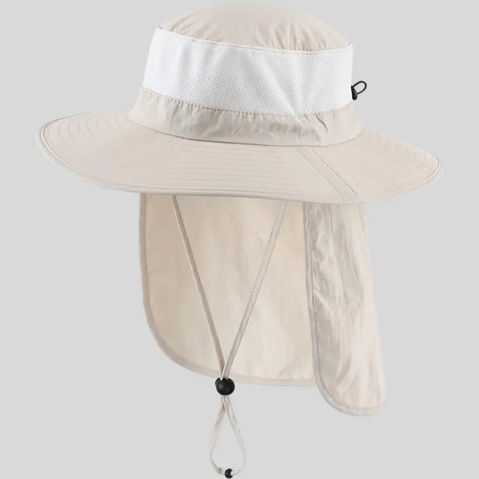 A cotton neck flap hat with a soft and breathable texture, providing all-day comfort and sun protection.