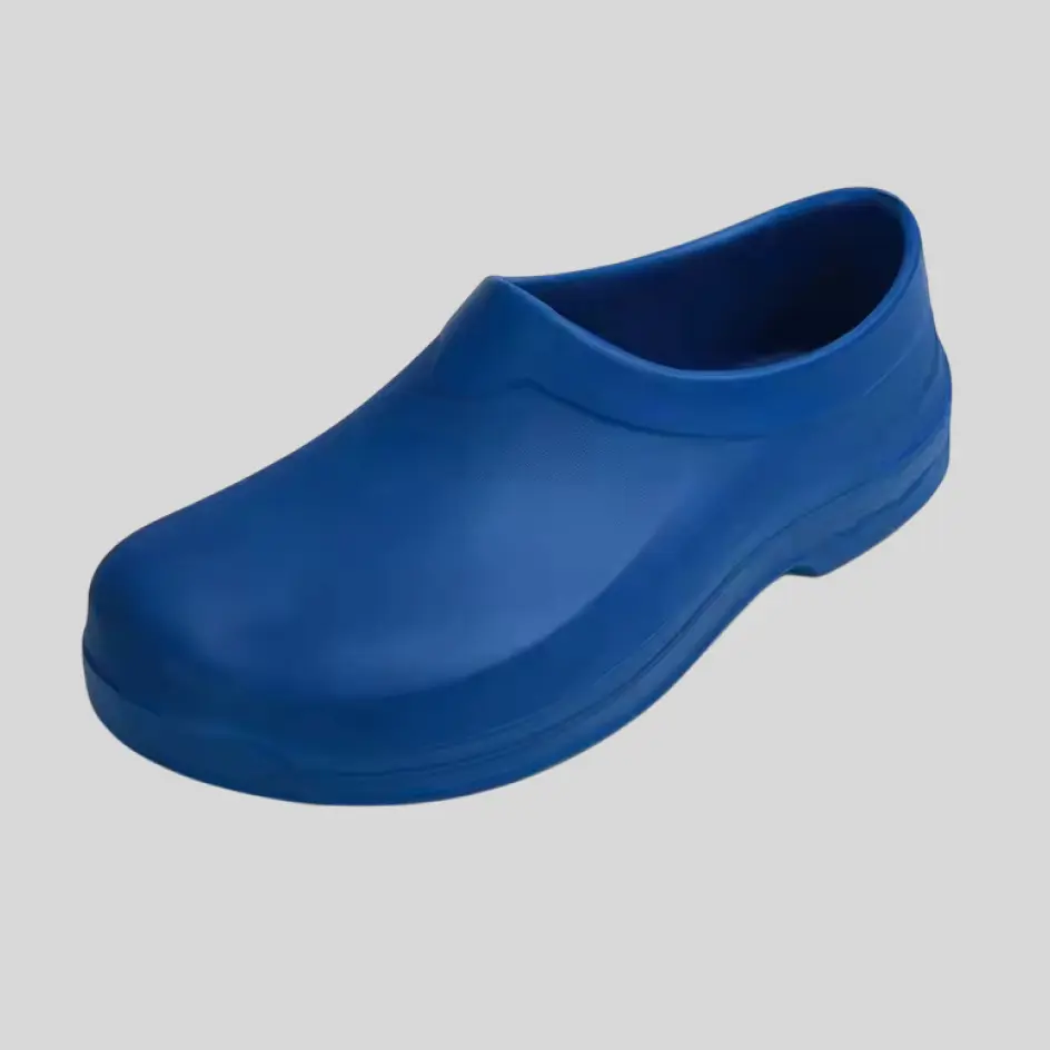 A pair of blue medical shoes with a deep and classic shade, suitable for daily wear.